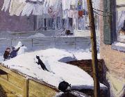 John sloan Backyards,Greenwich Village oil painting artist